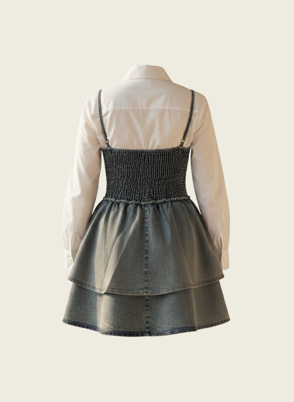 The Tiered Denim Pinafore Dress