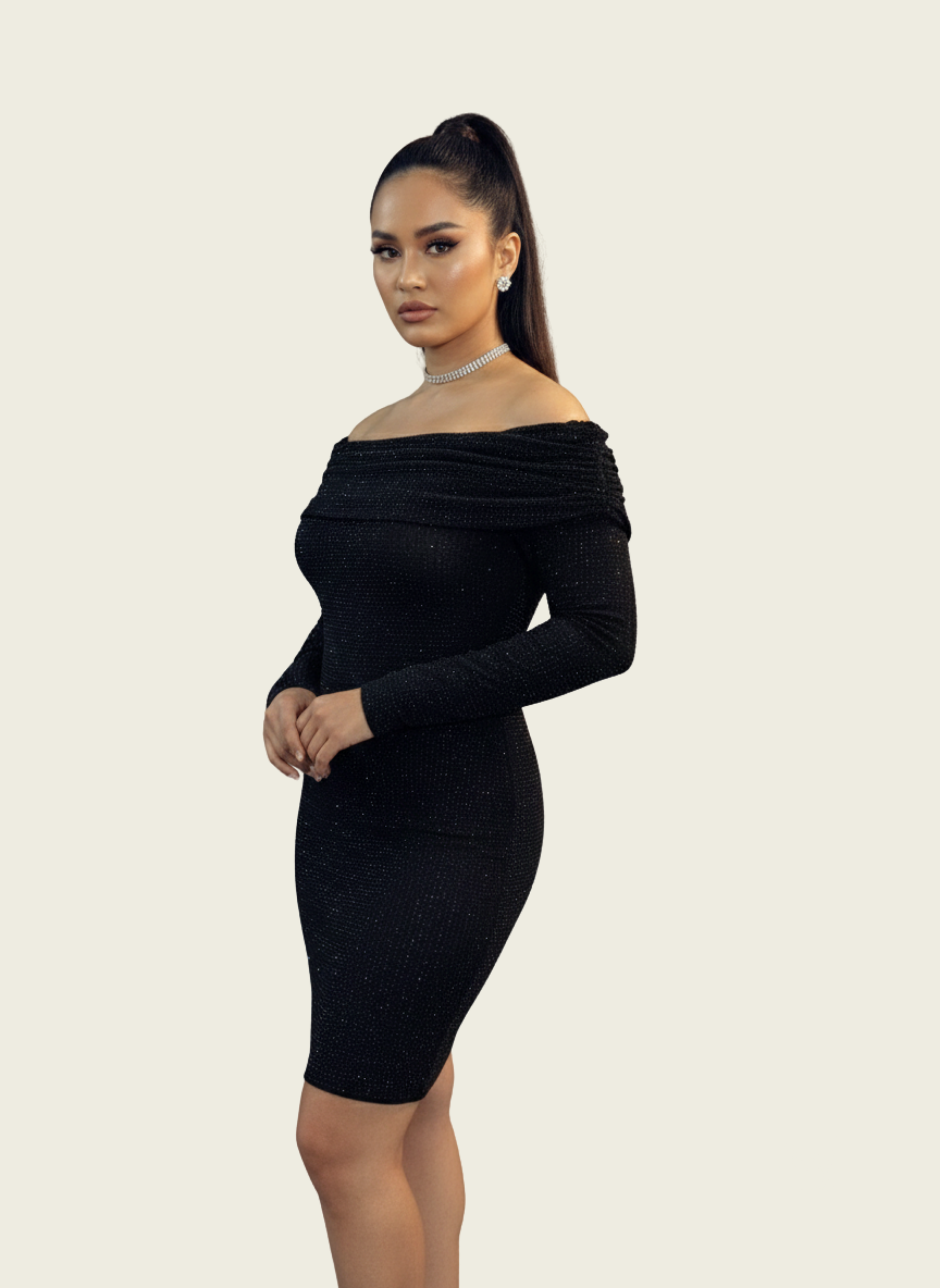 Starlight Ruched Off-Shoulder