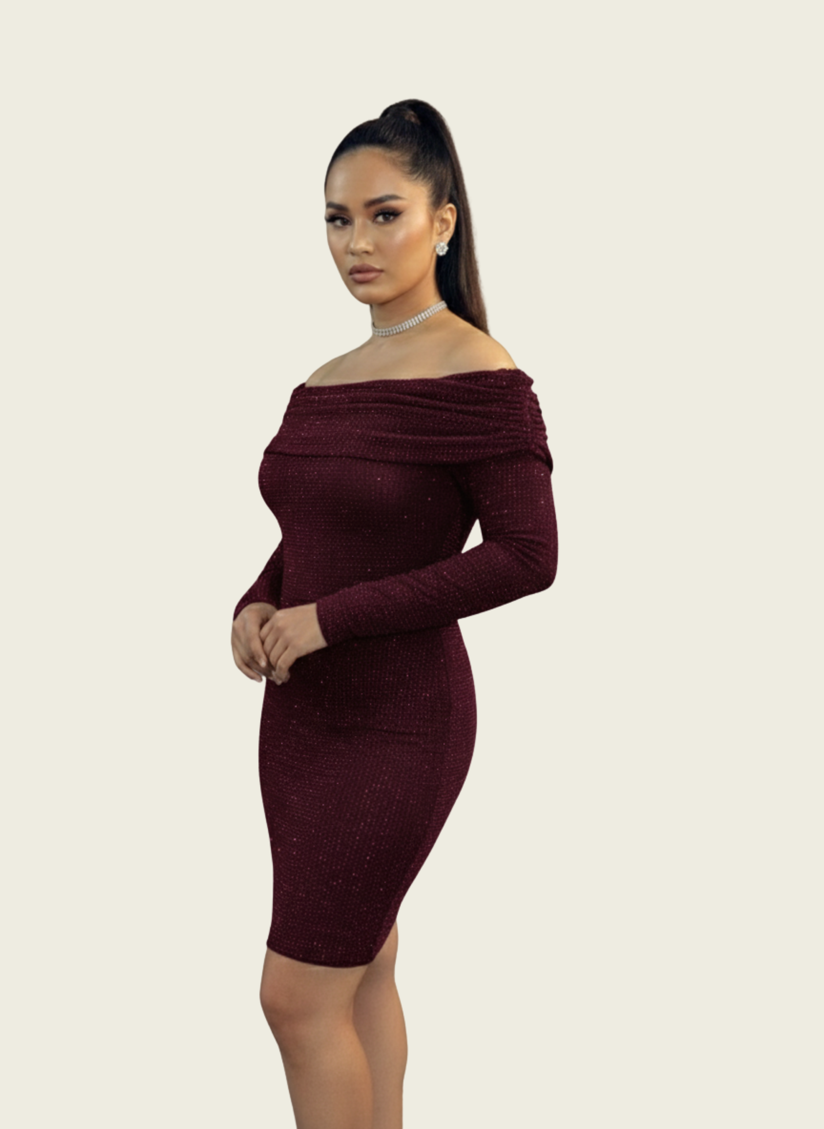 Starlight Ruched Off-Shoulder