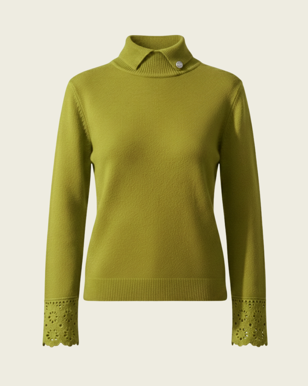 Collared Eyelet Sweater