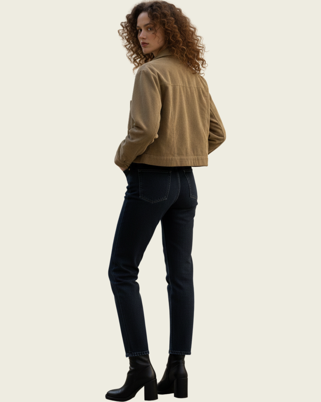 Corduroy Button-Up Crop Jacket