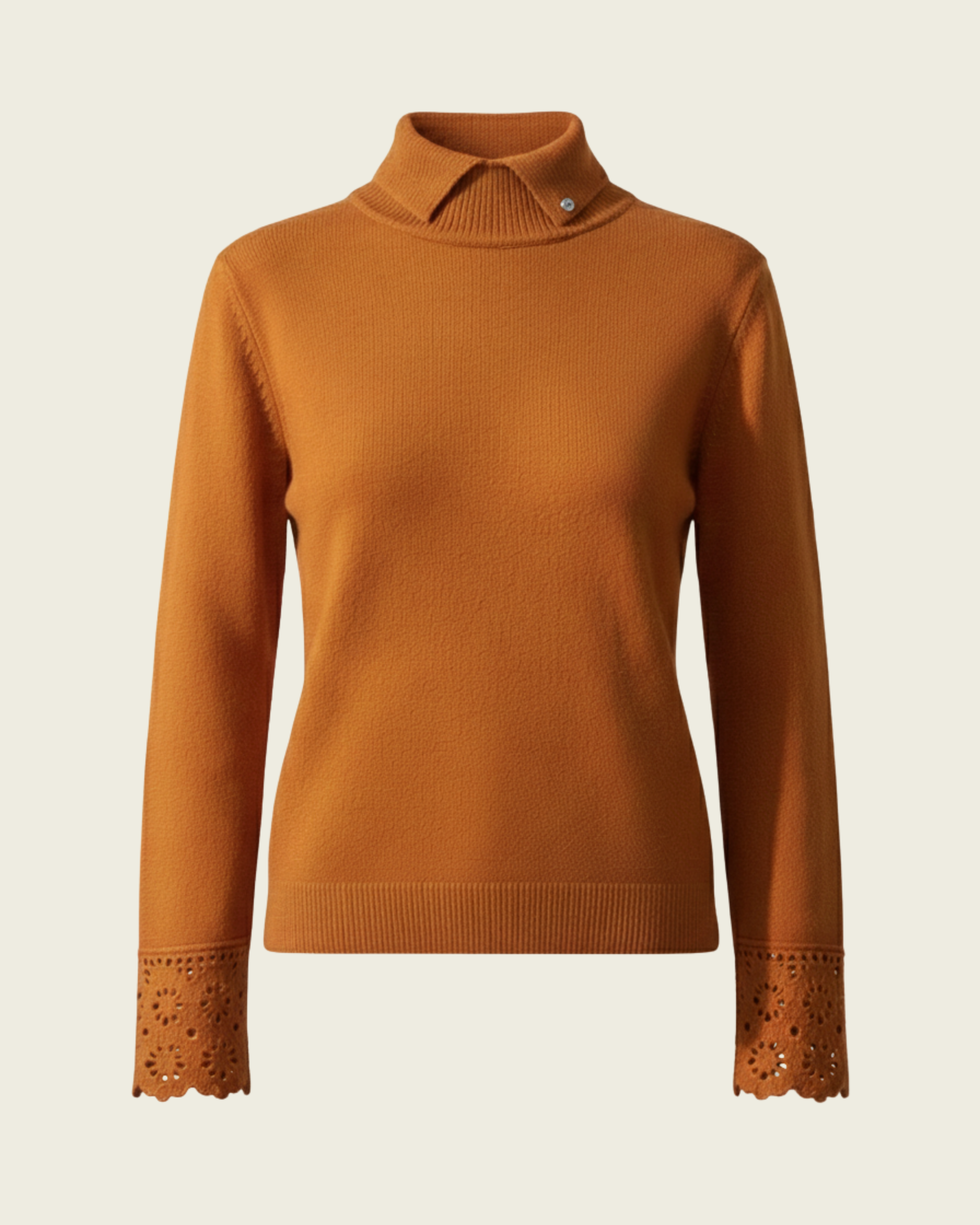 Collared Eyelet Sweater