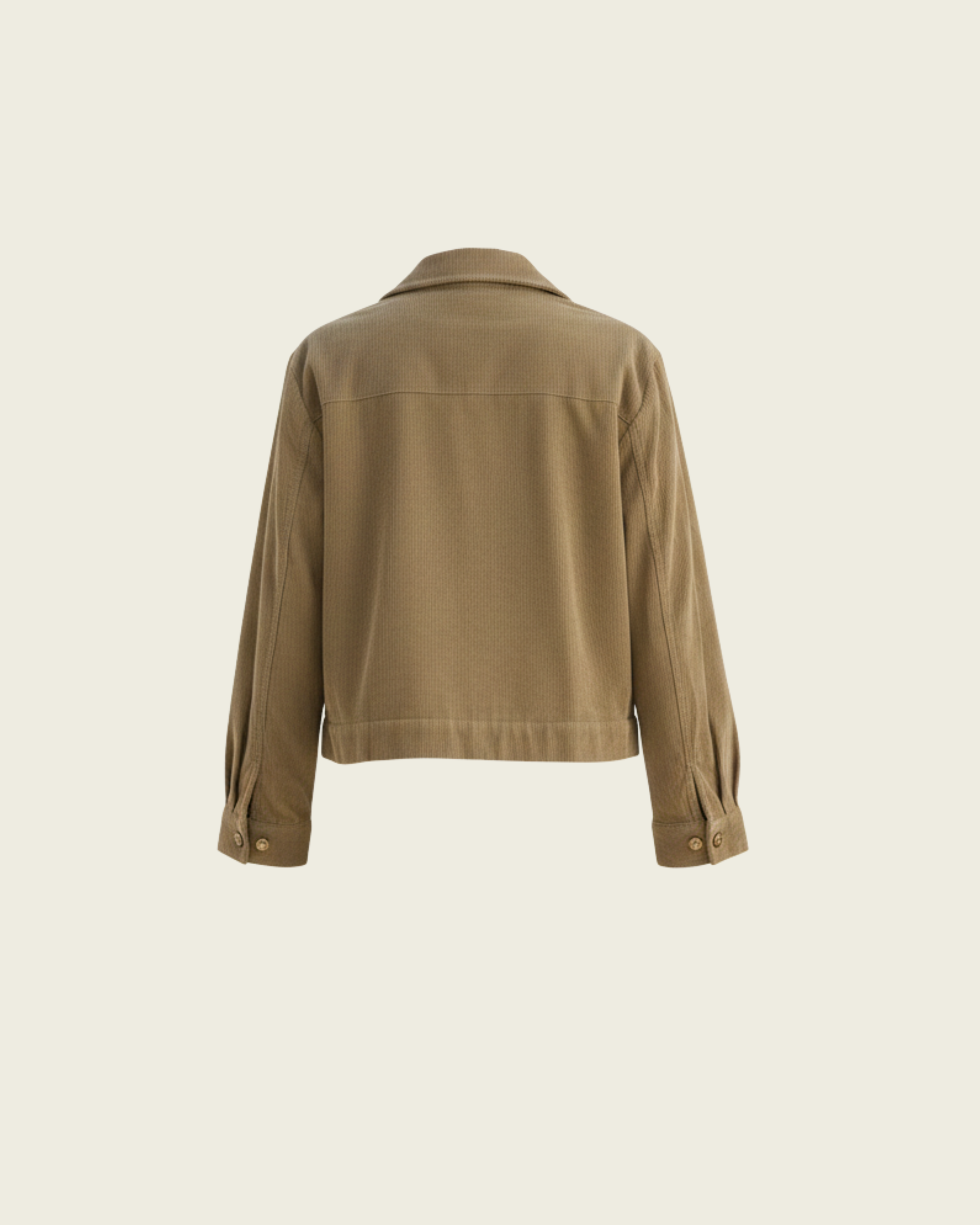 Corduroy Button-Up Crop Jacket