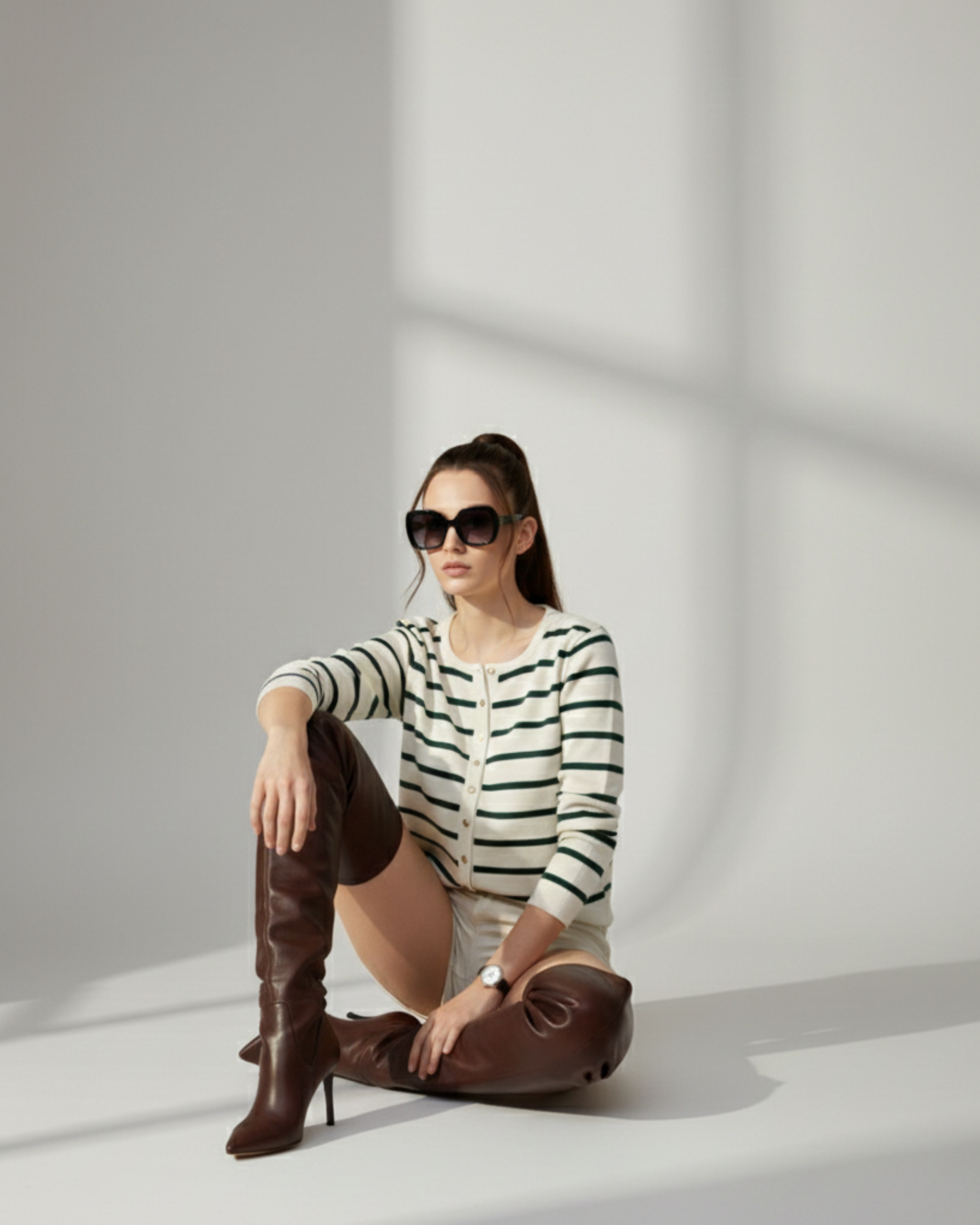 Timeless Stripe Buttoned Top