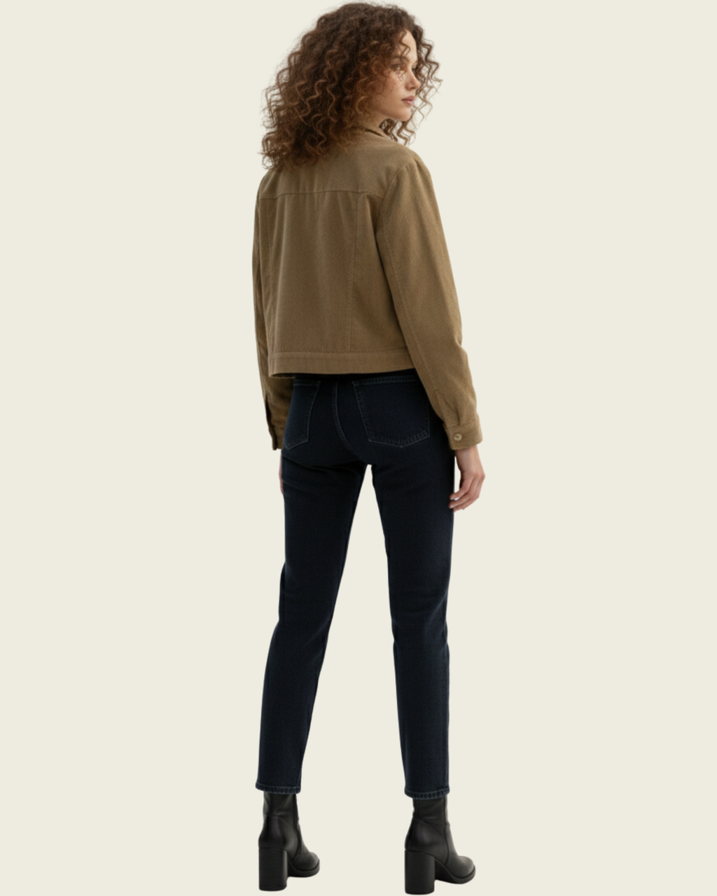 Corduroy Button-Up Crop Jacket