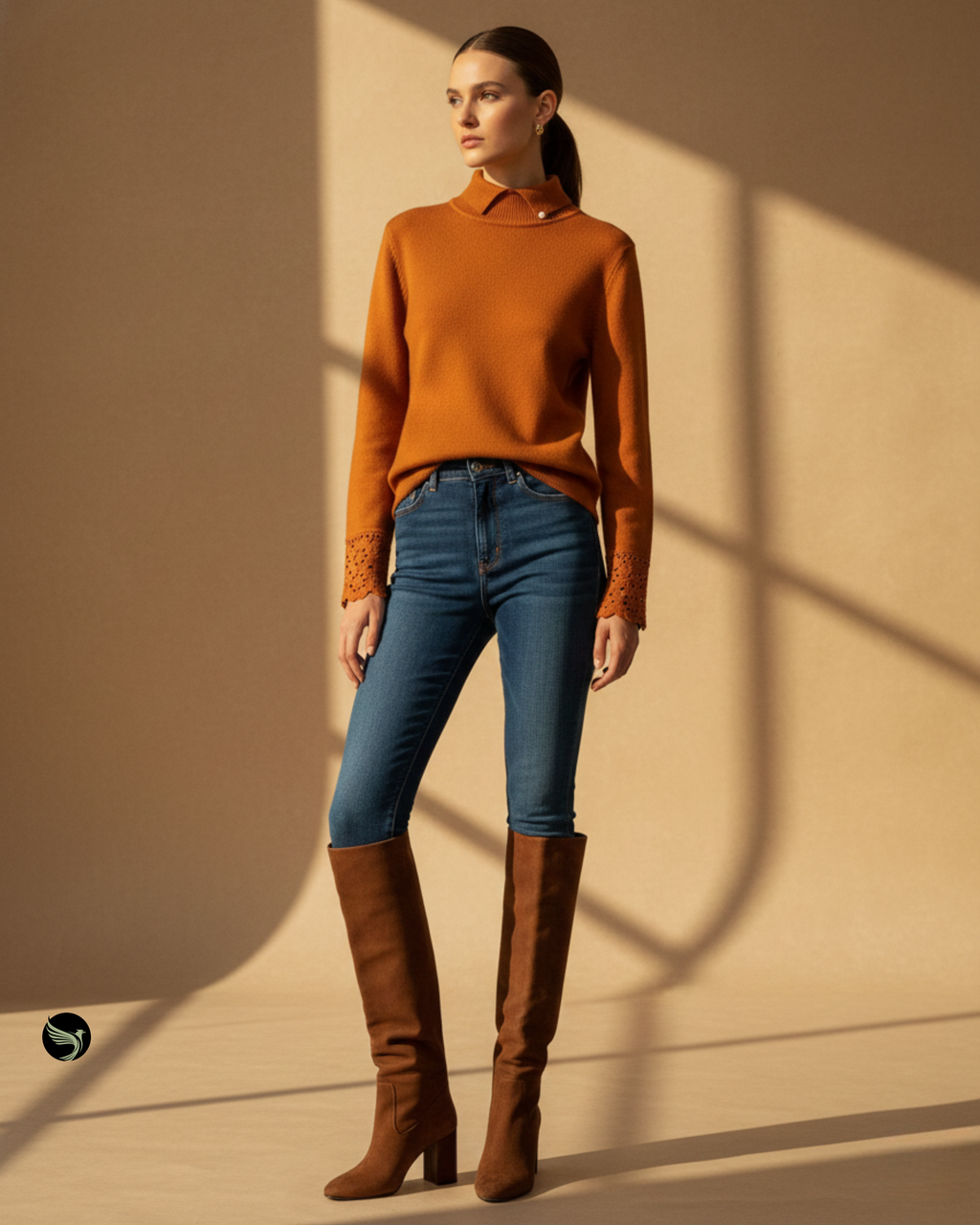 Collared Eyelet Sweater