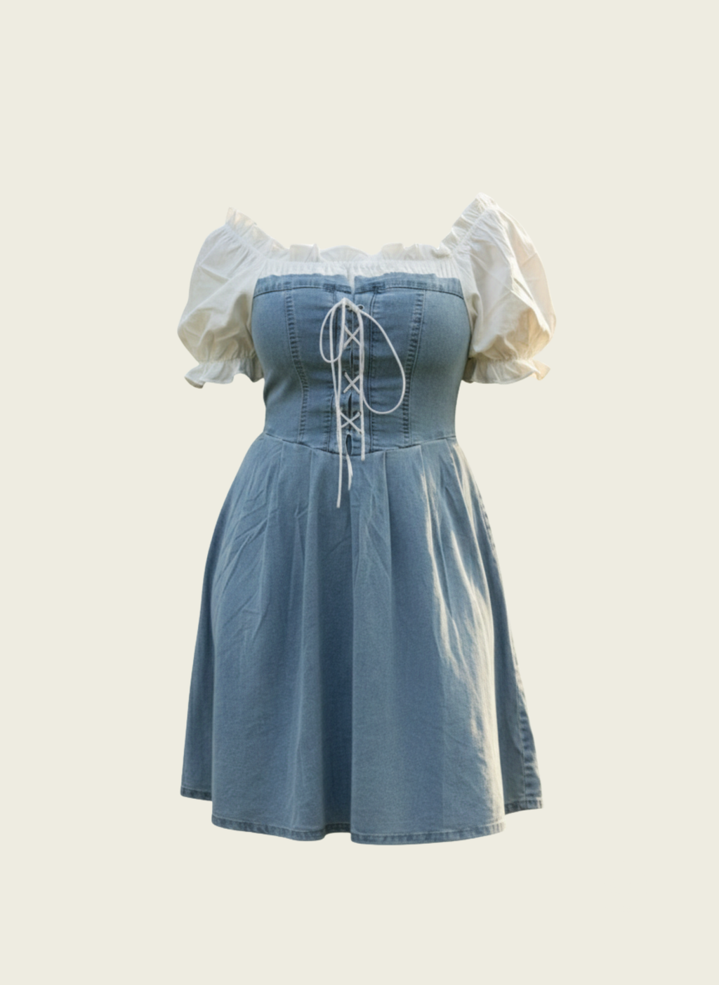 The Lace-Up Denim Cottage Dress