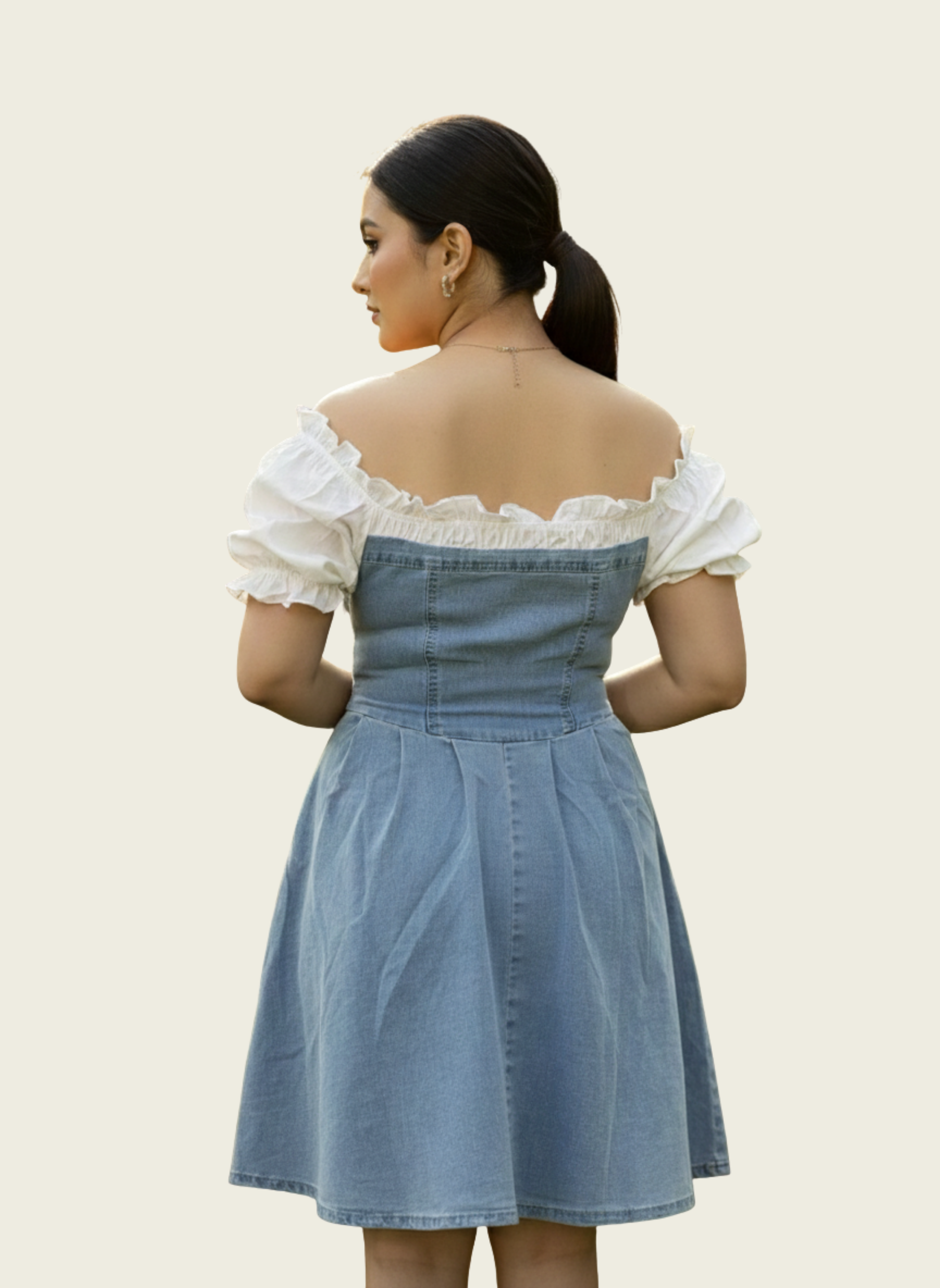 The Lace-Up Denim Cottage Dress
